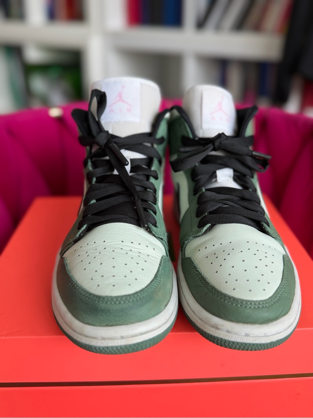 Jordan Kids' Mint Green High-Top Sneakers